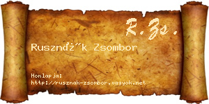Rusznák Zsombor névjegykártya